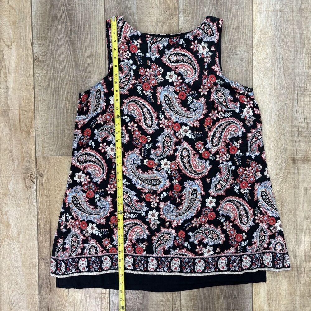 J Jill Womens Black Floral Paisley Dress Size L Shift Lined Lightweight Summer - Picture 9 of 13
